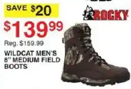 Dunham's Sports Rocky Wildcat Men's 8" Medium Field Boots offer