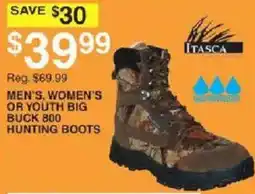 Dunham's Sports Itasca men's, women's or youth big buck 800 hunting boots offer