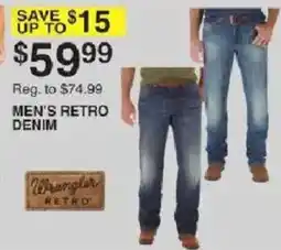 Dunham's Sports Wrangler men's retro denim offer