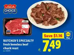 Lidl Butcher's specialty fresh boneless beef chuck roast offer