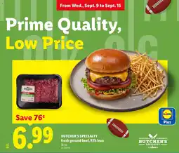 Lidl Butcher's Specialty fresh ground beef offer
