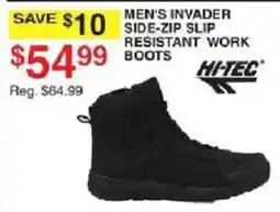 Dunham's Sports Hi-Tec Men's Invader Side-Zip Slip Resistant Work Boots offer