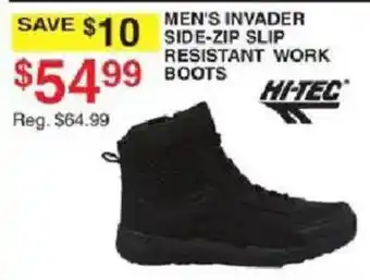 Dunham's Sports Hi-Tec Men's Invader Side-Zip Slip Resistant Work Boots offer