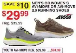 Dunham's Sports Avia men's or women's avi-move or avi-move 2.0 running shoes offer