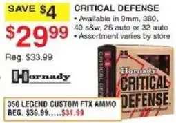 Dunham's Sports Hornady Critical Defense offer