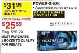 Dunham's Sports Federal Power-Shok offer