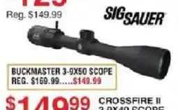 Dunham's Sports Sig Sauer buckmaster 3-9x50 scope offer