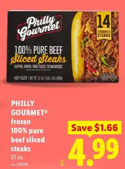 Lidl Philly gourmet frozen beef sliced steaks offer