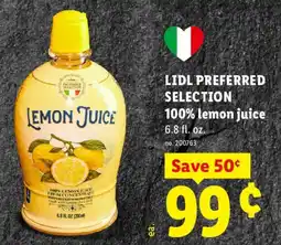 Lidl Lidl preferred selection lemon juice offer