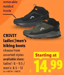 Lidl Crivit ladies'/men's hiking boots offer