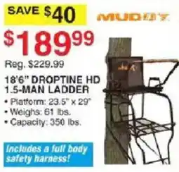 Dunham's Sports Muditty 18'6" Droptine Hd 1.5-Man Ladder offer