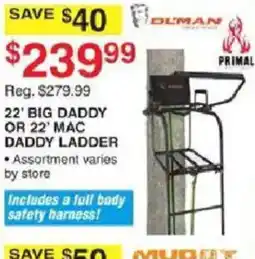 Dunham's Sports Olman Primal 22' Big Daddy or 22' Mac Daddy Ladder offer