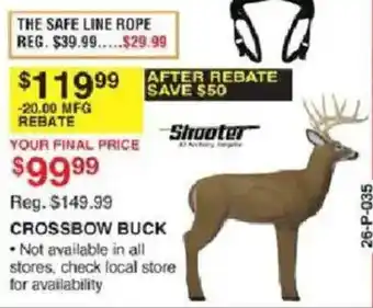 Dunham's Sports Shooter crossbow buck offer