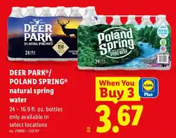 Lidl Deer Park/Poland Spring natural spring water offer