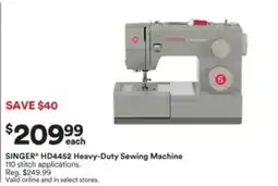 Michaels Singer Hd4452 Heavy-Duty Sewing Machine offer