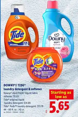 Lidl Downy / Tide laundry detergent & softener offer
