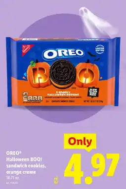 Lidl Oreo halloween boo! sandwich cookies, orange creme offer