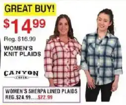 Dunham's Sports Canyon Green Women's Knit Plaids offer