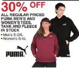 Dunham's Sports Puma men's and women's tees, tank and fleece offer