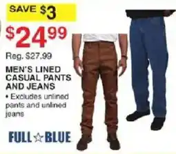 Dunham's Sports Full Blue Men's Lined Casual Pants and Jeans offer