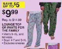Dunham's Sports Lounge Top or Pants for the Family offer