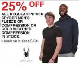 Dunham's Sports Spyder men's fleece or compression or cold weather compression offer