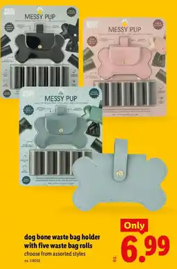 Lidl Wild & Woofy dog bone waste bag holder offer