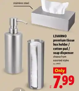 Lidl LivarNo premium tissue box holder / cotton pad / soap dispenser offer