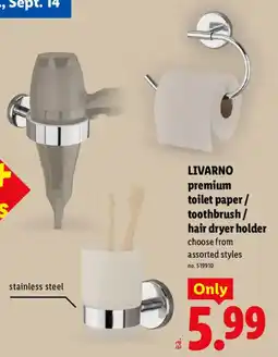 Lidl Livarno premium toilet paper / toothbrush / hair dryer holder offer