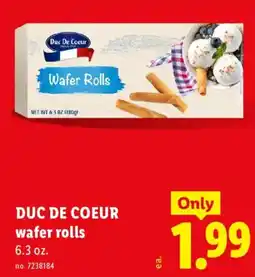 Lidl Duc de coeur wafer rolls offer