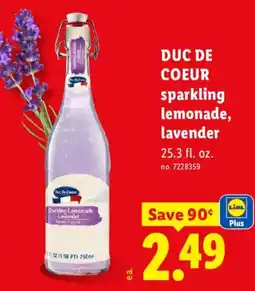 Lidl Duc De Cœur sparkling lemonade, lavender offer