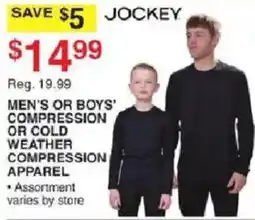 Dunham's Sports Jockey men's or boys' compression or cold weather compression apparel offer