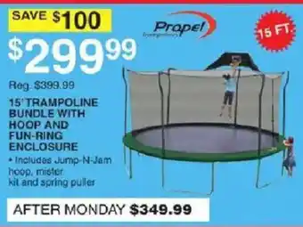 Dunham's Sports Propel 15' Trampoline Bundle With Hoop And Fun-Ring Enclosure offer