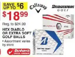 Dunham's Sports Callaway Hex Diablo or Extra Soft Golf Balls offer