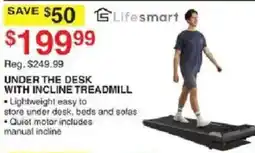Dunham's Sports Lifesmart under the desk with incline treadmill offer
