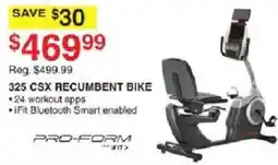 Dunham's Sports Pro-form 325 CSX Recumbent Bike offer