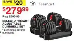 Dunham's Sports Lifesmart select-a-weight adjustable dumbbell set offer