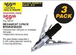 Dunham's Sports Megameat 3-pack broadheads offer