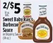 Pioneer Supermarkets Sweet Baby Ray's Barbecue Sauce or Dipping Sauce offer