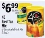Pioneer Supermarkets 4c iced tea mix or lemonade drink mix offer
