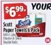 Pioneer Supermarkets Scott Paper Towels 6 Pack offer