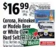 Pioneer Supermarkets Corona, Heineken or Modelo Beer or White Claw Hard Seltzer offer