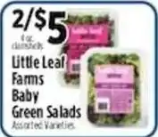 Pioneer Supermarkets Little Leaf Farms Baby Green Salads offer