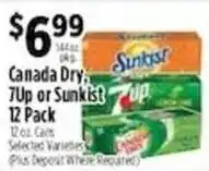 Pioneer Supermarkets Canada Dry 7Up or Sunkist offer
