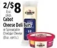 Pioneer Supermarkets Cabot Cheese Deli Bars or Spreadable Cheddar Cheese offer