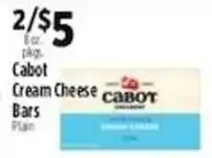 Pioneer Supermarkets Cabot cream cheese bars offer