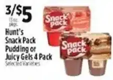 Pioneer Supermarkets Hunt's Snack Pack Pudding or Juicy Gels offer