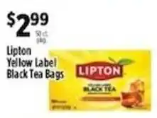 Pioneer Supermarkets Lipton yellow label black tea bags offer