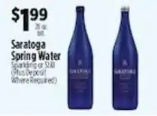 Pioneer Supermarkets Saratoga Spring Water offer