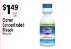 Pioneer Supermarkets Clorox concentrated bleach regular offer